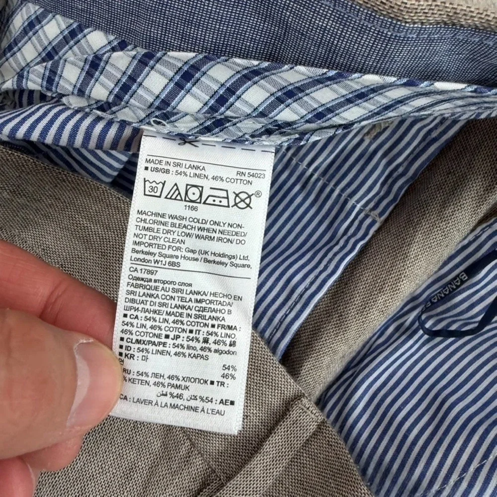 Banana Republic Aiden Fit Trouser Pants in Brown Men 34x36 Linen Blend